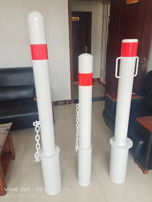 Barrera de estacionamiento de seguridad poste de pilar de acero con cinta reflectante